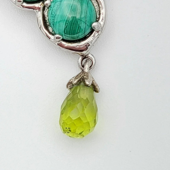 Malachite Beads 316 L Stainless Steel 1.75" Pendant 20" Green Quartzite Necklace - Picture 4 of 15